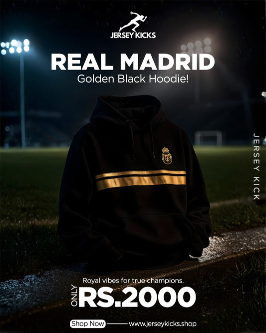 REAL MADRID GOLDEN BLACK HOODIE